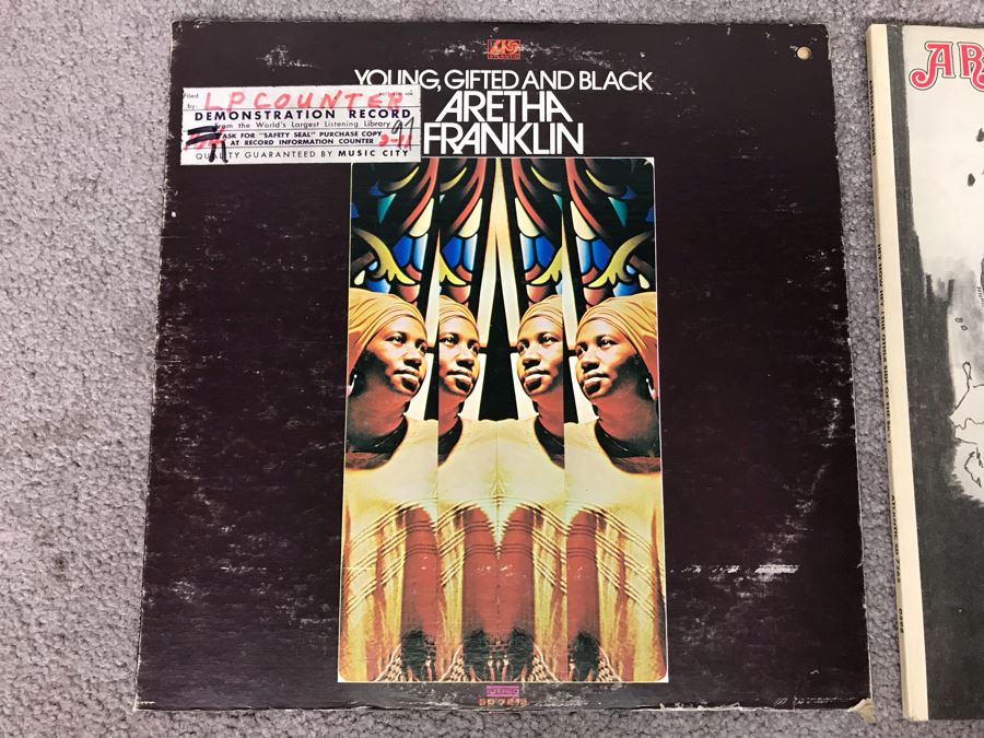(2) Aretha Franklin Vinyl Records: Demo Record Of Young, Gifted And Black And Hey Now Hey (The Other Side Of The Sky) [Photo 2]