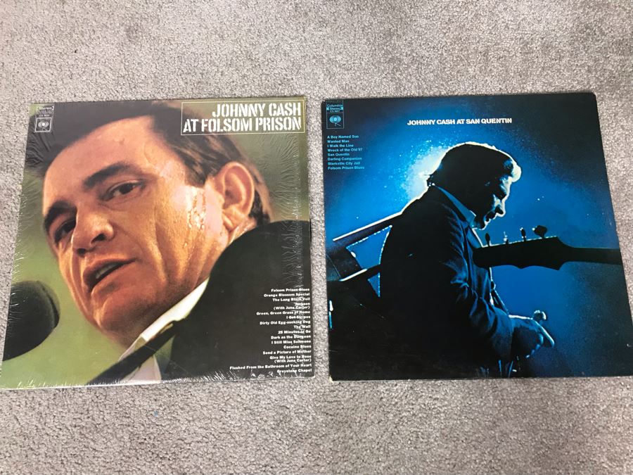 (2) Johnny Cash Vinyl Records: At Folsom Prison And At San Quentin [Photo 1]