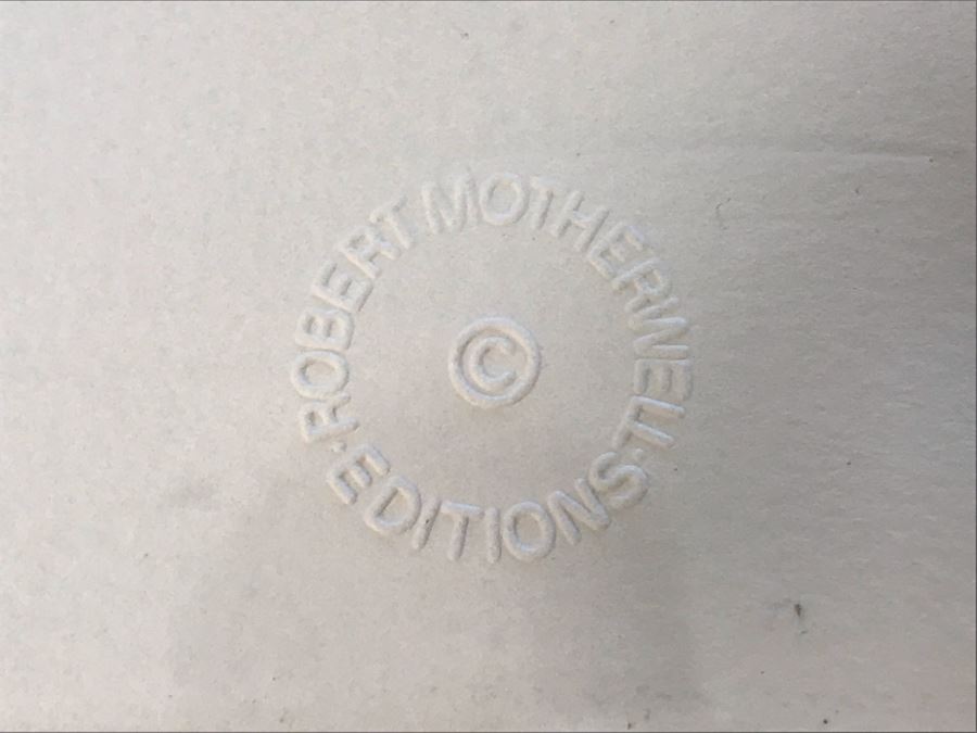 Robert Motherwell Hand Signed Artwork 12 Of 50 - 30.5 X 42.5 - (1915-1991 - Youngest Of New York School Which Included Jackson Pollock) - See Description [Photo 6]