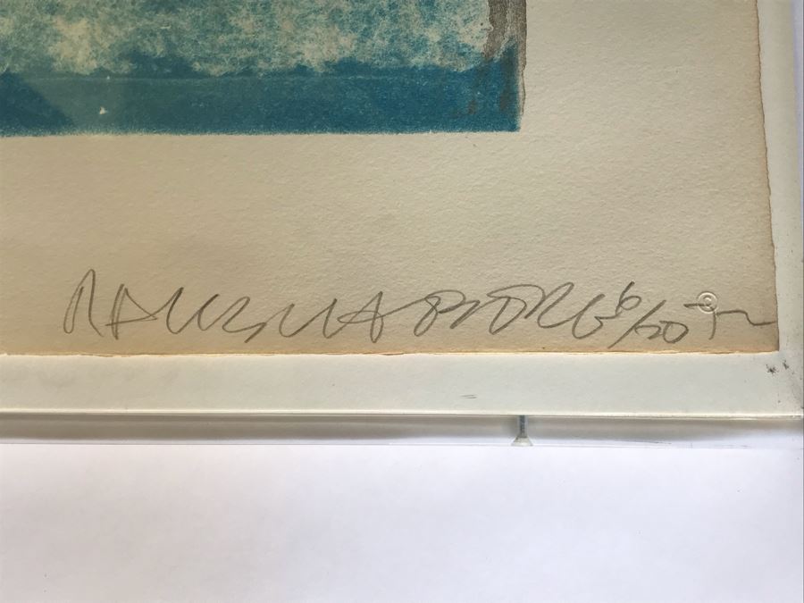 Robert Rauschenberg Hand Signed Artwork Titled 'Tampa 5 (Spring) Seasonbags' 6 Of 20 - 24 X 42 -  (1925-2008 Postmodernism / Pop Art Artist) [Photo 3]