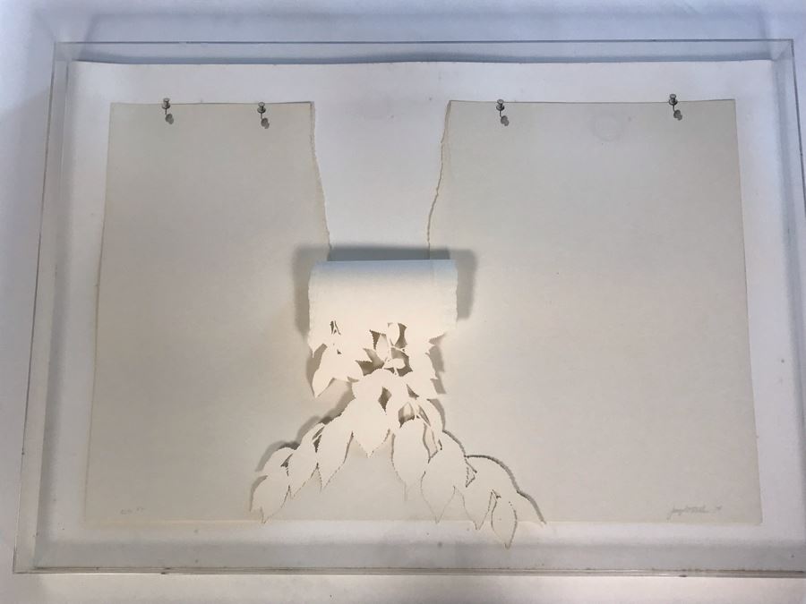 Original Hand Signed Jerry McMillan Pencil And Cut-Out Artwork Titled 'Elm #7' 40 X 28 - (1936-Current. Known For Sculpture-Abstraction) [Photo 2]