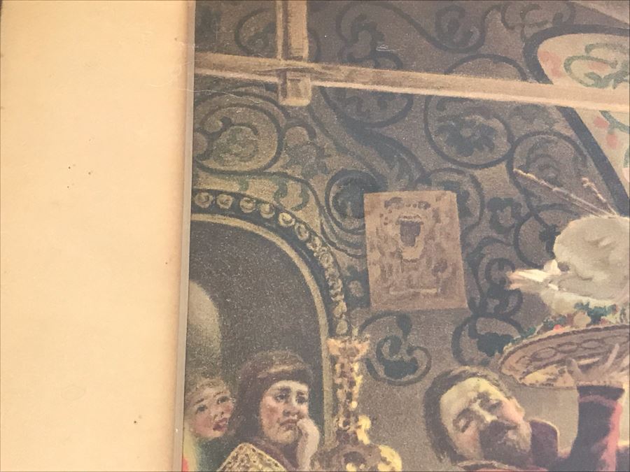 Vintage Konstantin Makovsky 'A Russian Wedding Feast Of The Seventeenth Century' Boyar Wedding Feast Print In Vintage Frame 36 X 28 [Photo 10]