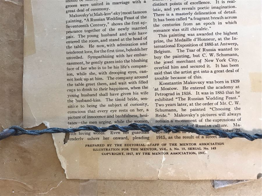 Vintage Konstantin Makovsky 'A Russian Wedding Feast Of The Seventeenth Century' Boyar Wedding Feast Print In Vintage Frame 36 X 28 [Photo 20]