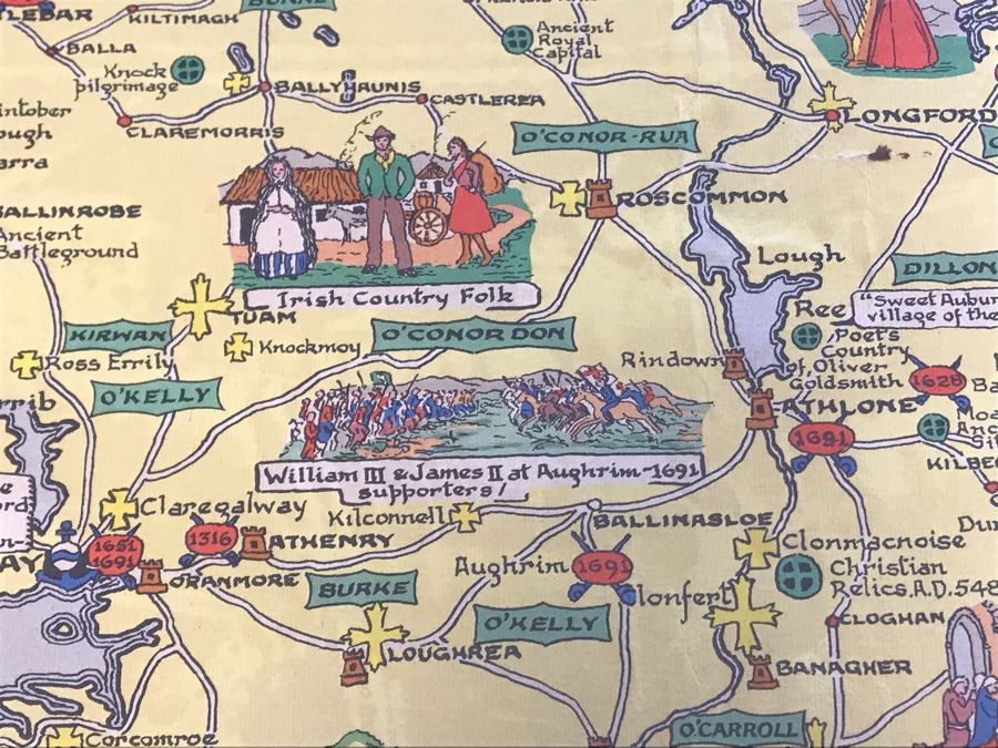 Vintage 1962 Historical Map Of Ireland By John Bartholomew & Son Ltd Edinburgh 29.5 X 42 [Photo 10]