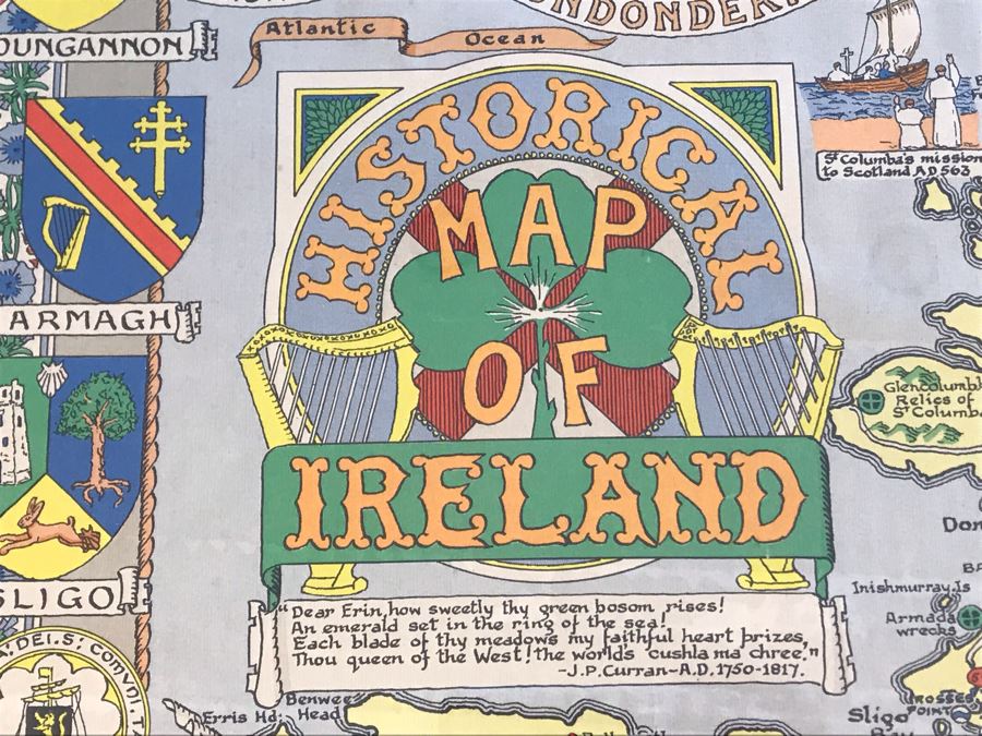 Vintage 1962 Historical Map Of Ireland By John Bartholomew & Son Ltd Edinburgh 29.5 X 42 [Photo 11]