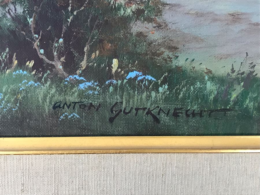 Original Oil Painting By Anton Gutknecht (1907-1988) 35 X 29 Known For Landscapes And Seascapes [Photo 5]