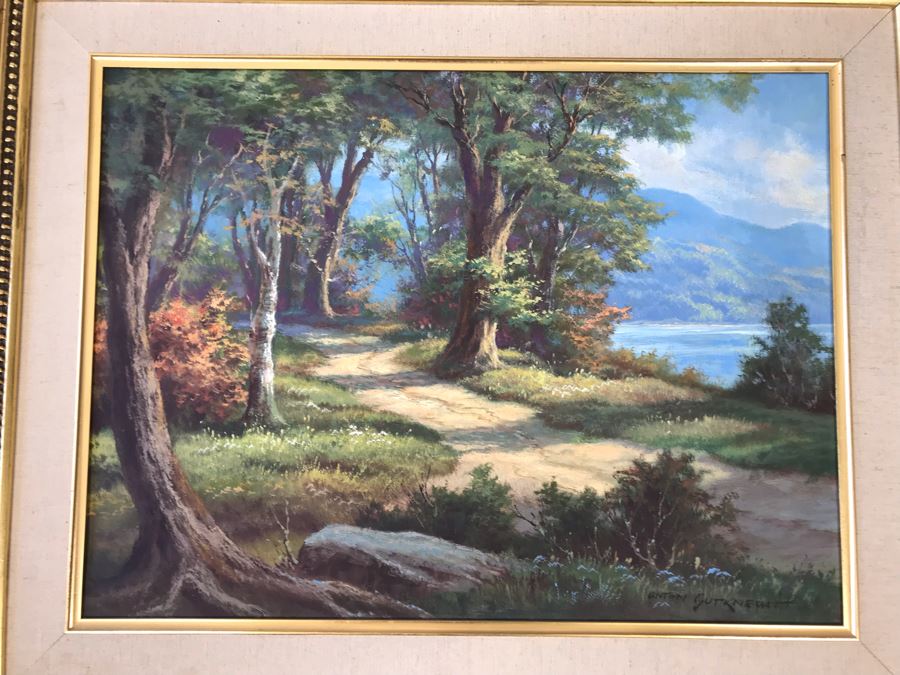 Original Oil Painting By Anton Gutknecht (1907-1988) 35 X 29 Known For Landscapes And Seascapes [Photo 3]