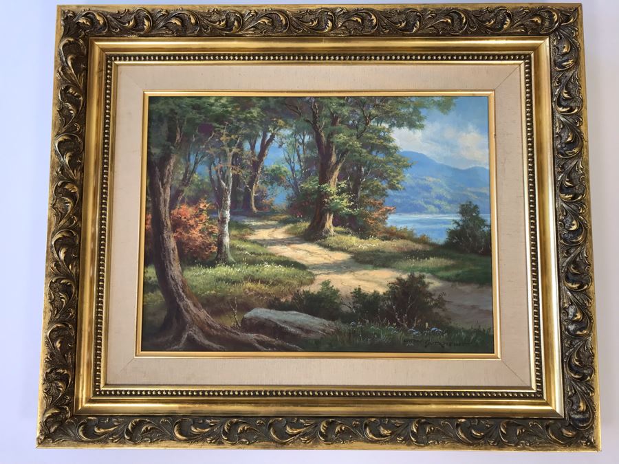 Original Oil Painting By Anton Gutknecht (1907-1988) 35 X 29 Known For Landscapes And Seascapes [Photo 1]