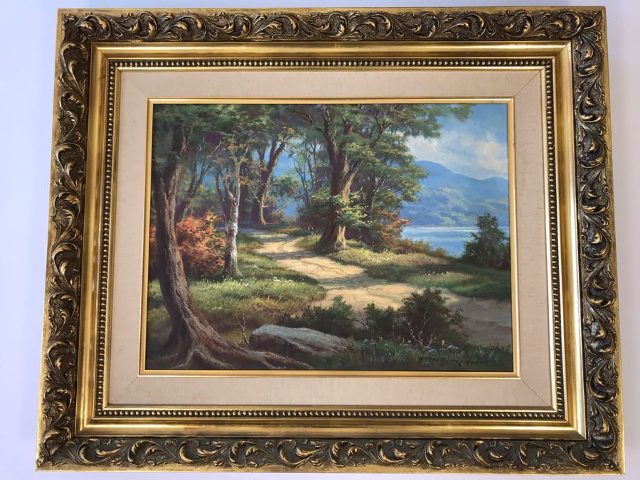 Original Oil Painting By Anton Gutknecht (1907-1988) 35 X 29 Known For Landscapes And Seascapes [Photo 2]