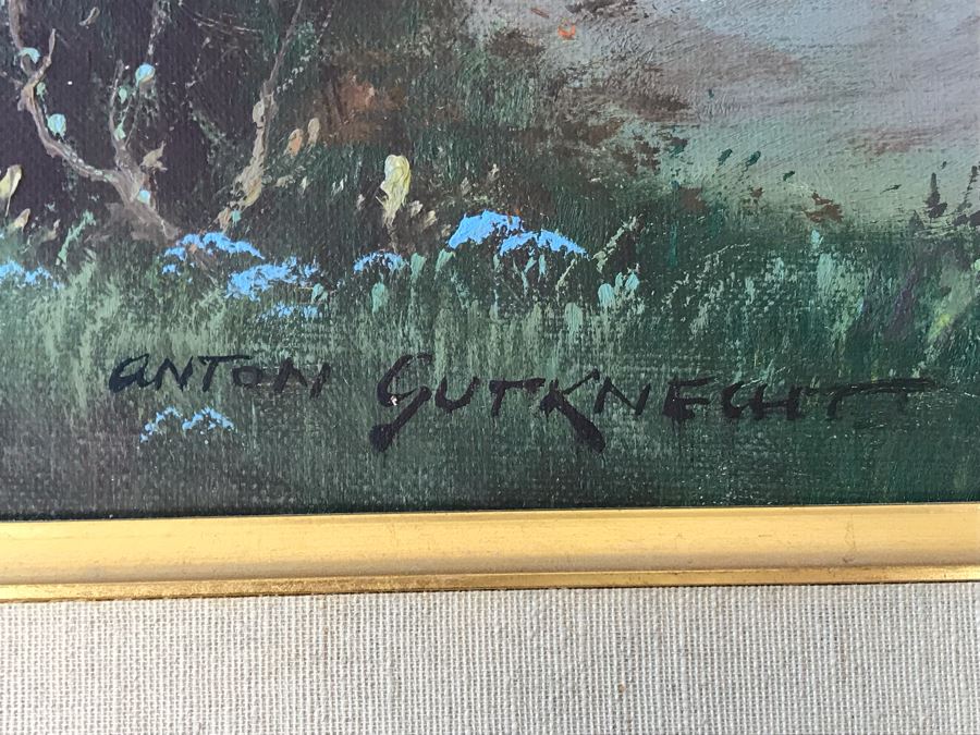 Original Oil Painting By Anton Gutknecht (1907-1988) 35 X 29 Known For Landscapes And Seascapes [Photo 4]