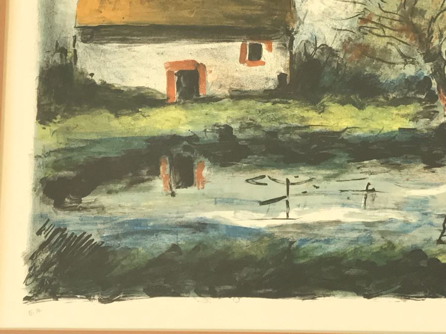 Maurice De Vlaminck (1876-1958) 'Paysage' House With Stream - Hand Signed Artist Proof Lithograph - 29 X 24 - Appraised $1,250 [Photo 5]