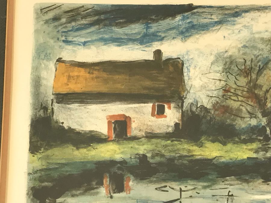 Maurice De Vlaminck (1876-1958) 'Paysage' House With Stream - Hand Signed Artist Proof Lithograph - 29 X 24 - Appraised $1,250 [Photo 3]