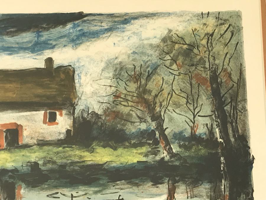 Maurice De Vlaminck (1876-1958) 'Paysage' House With Stream - Hand Signed Artist Proof Lithograph - 29 X 24 - Appraised $1,250 [Photo 4]