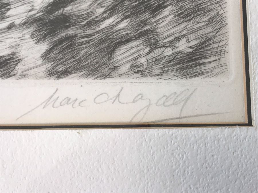 Hand Signed Marc Chagall Original Etching 73 Of 100 'Le Heron From Jean De La Fontaine from Fables of Fontaine 1952' (1887-1985 Known For Abstract Village Peasant Themes) 10 X 13 [Photo 9]