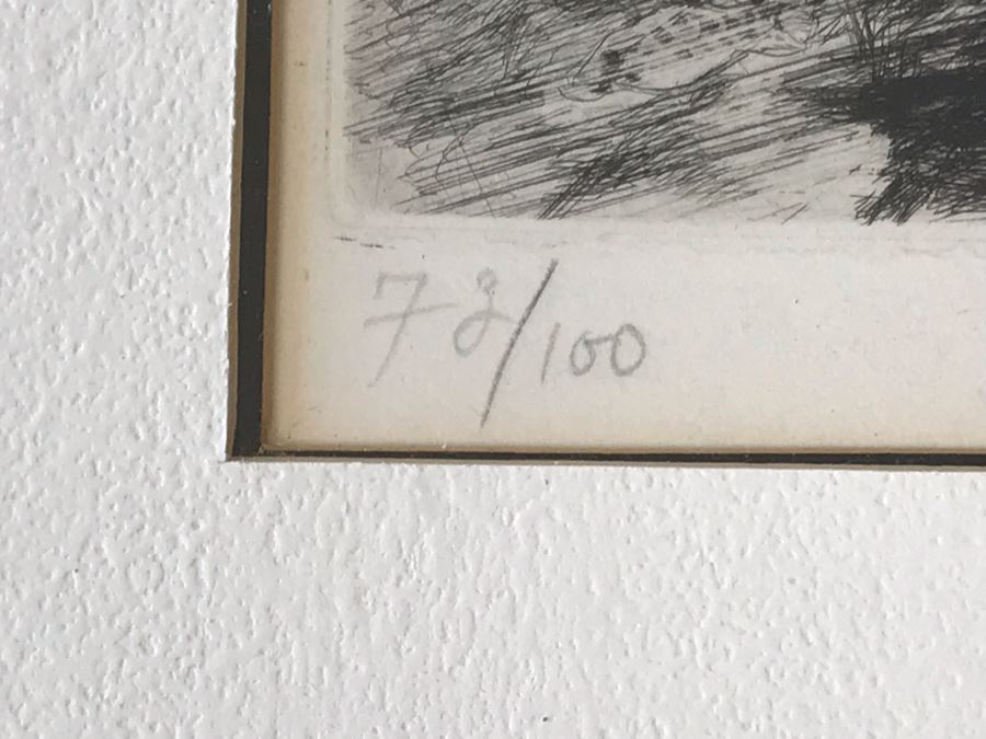 Hand Signed Marc Chagall Original Etching 73 Of 100 'Le Heron From Jean De La Fontaine from Fables of Fontaine 1952' (1887-1985 Known For Abstract Village Peasant Themes) 10 X 13 [Photo 7]