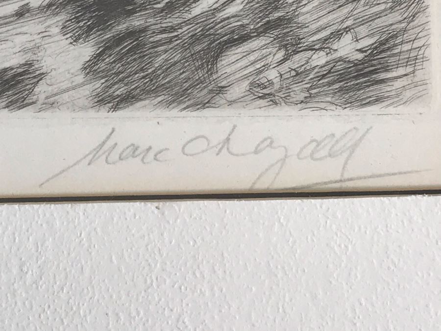 Hand Signed Marc Chagall Original Etching 73 Of 100 'Le Heron From Jean De La Fontaine from Fables of Fontaine 1952' (1887-1985 Known For Abstract Village Peasant Themes) 10 X 13 [Photo 6]