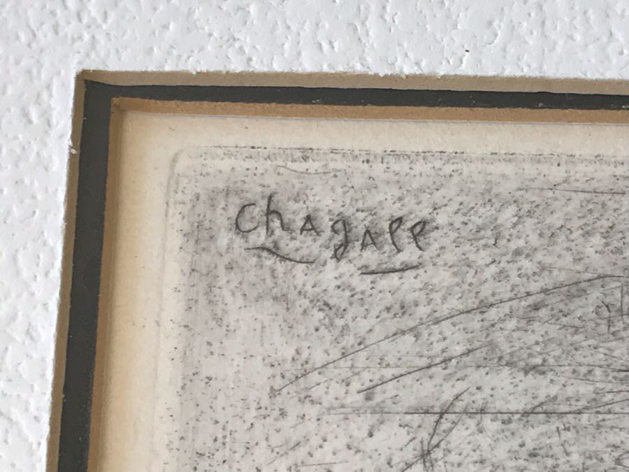Hand Signed Marc Chagall Original Etching 73 Of 100 'Le Heron From Jean De La Fontaine from Fables of Fontaine 1952' (1887-1985 Known For Abstract Village Peasant Themes) 10 X 13 [Photo 8]