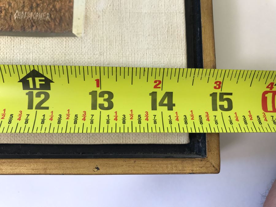 Original Painting On Board Of Wooden Boat In Field Signed Christopher 15 X 13 Frame [Photo 11]