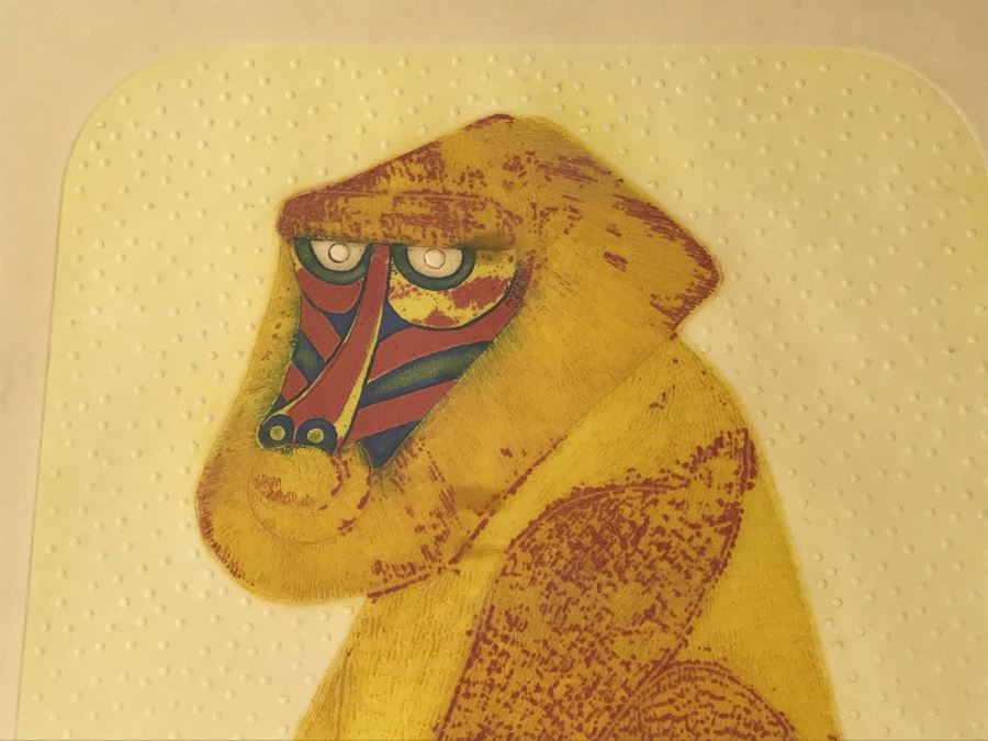 1968 Sergio Gonzalez-Tornero (b. 1927) Chilean / American School Hand Signed 'Golden Ape' Lithograph 84 Of 150 - 23 X 28 [Photo 7]