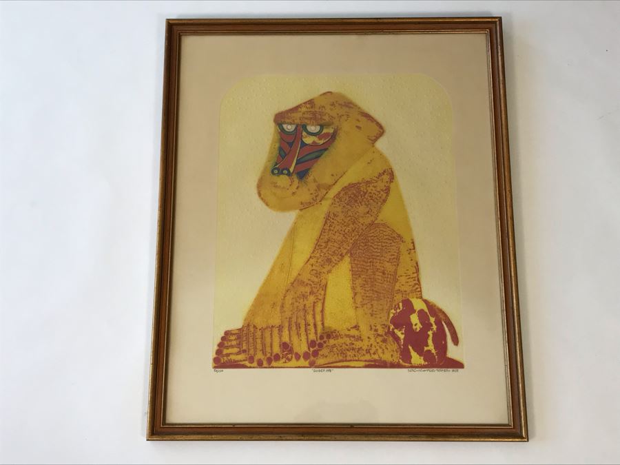 1968 Sergio Gonzalez-Tornero (b. 1927) Chilean / American School Hand Signed 'Golden Ape' Lithograph 84 Of 150 - 23 X 28 [Photo 2]
