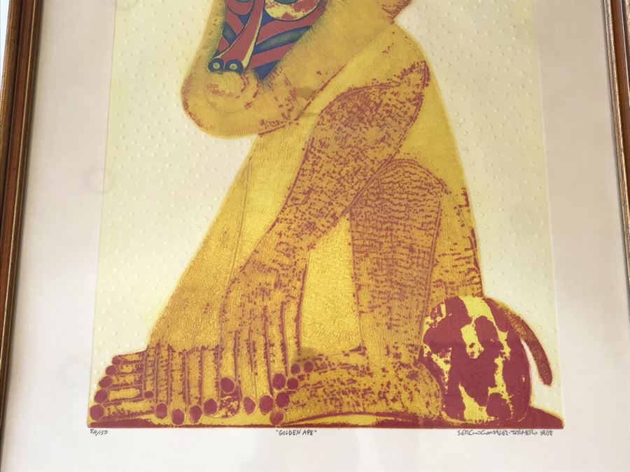 1968 Sergio Gonzalez-Tornero (b. 1927) Chilean / American School Hand Signed 'Golden Ape' Lithograph 84 Of 150 - 23 X 28 [Photo 9]