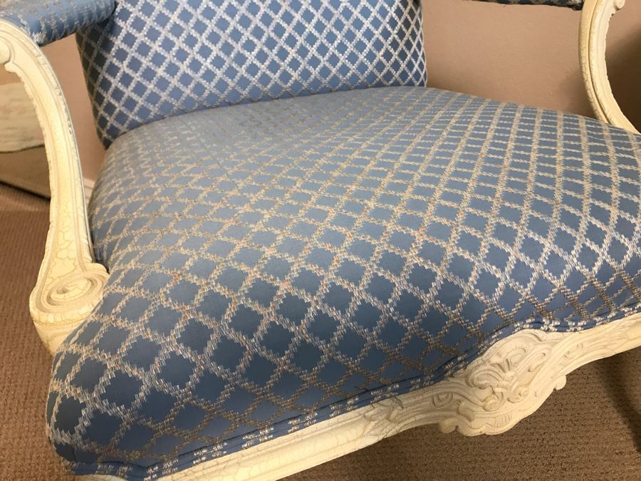 Pair Of Sherrill Elegantly Upholstered Louis XVI French Provincial Accent Armchairs - Fairbanks Ranch Estate (FRE) [Photo 9]