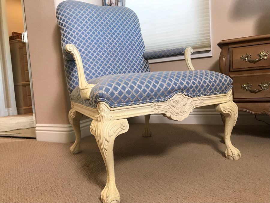 Pair Of Sherrill Elegantly Upholstered Louis XVI French Provincial Accent Armchairs - Fairbanks Ranch Estate (FRE) [Photo 6]