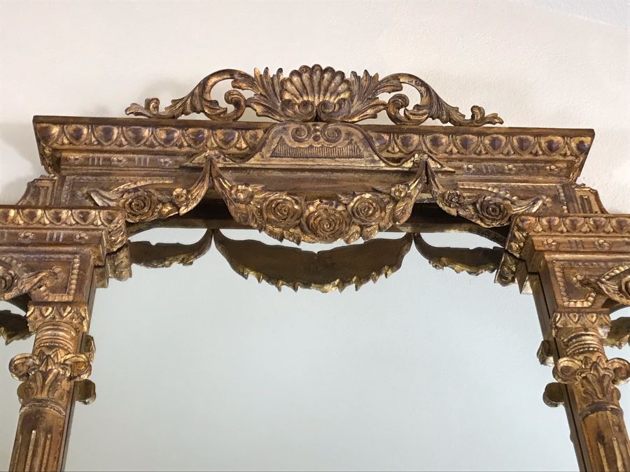 Stunning Tall 7.5Ft Gilded Ornamental Full-Length Wall Mirror 7.5'H X 5'W - FRE [Photo 6]