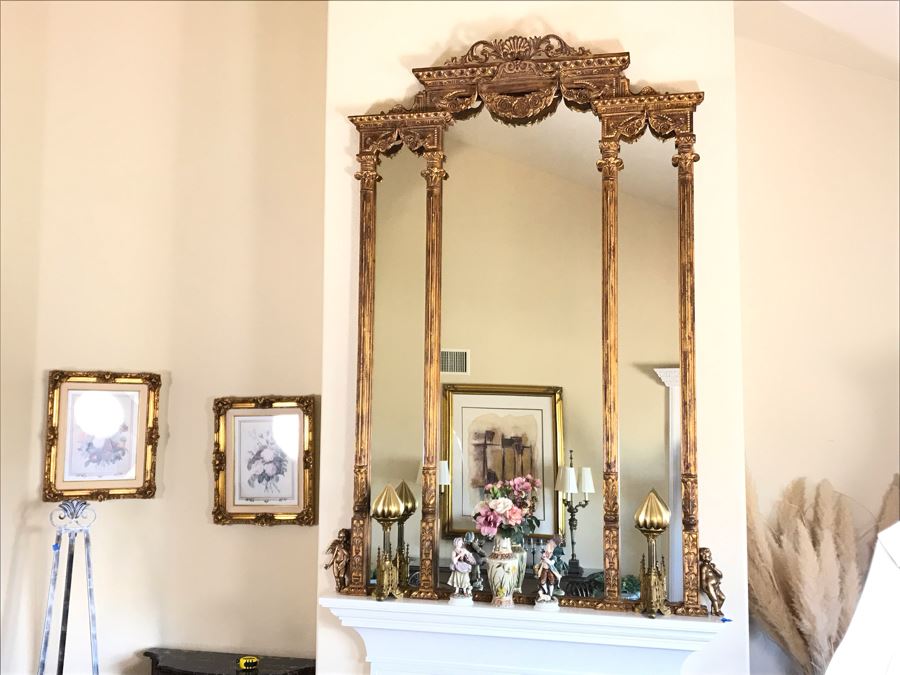 Stunning Tall 7.5Ft Gilded Ornamental Full-Length Wall Mirror 7.5'H X 5'W - FRE [Photo 2]