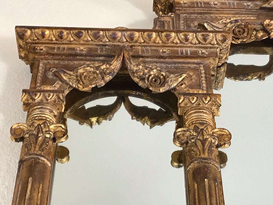 Stunning Tall 7.5Ft Gilded Ornamental Full-Length Wall Mirror 7.5'H X 5'W - FRE [Photo 8]