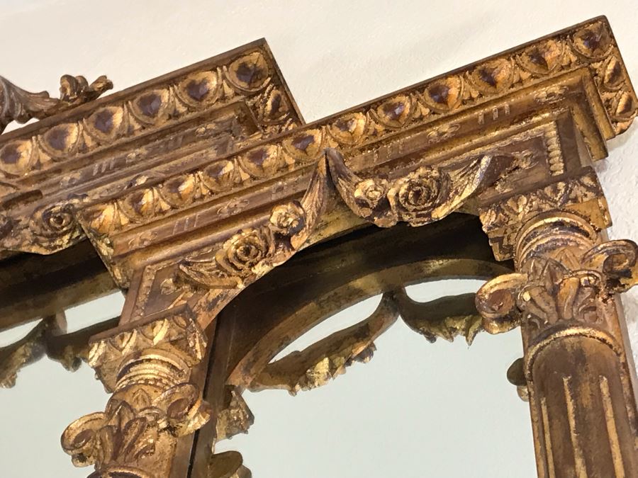 Stunning Tall 7.5Ft Gilded Ornamental Full-Length Wall Mirror 7.5'H X 5'W - FRE [Photo 9]