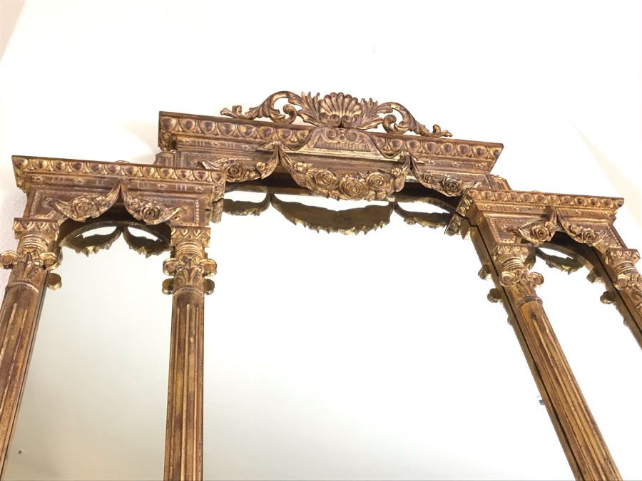 Stunning Tall 7.5Ft Gilded Ornamental Full-Length Wall Mirror 7.5'H X 5'W - FRE [Photo 5]