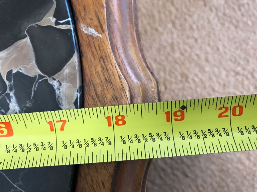 Vintage Carved Wooden Stand With Marble Top 19W X 13H - FRE [Photo 12]