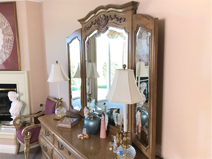 Elegant Century Furniture 9-Drawer Chest Of Drawers With 3-Piece Adjustable Mirror 75W X 19D - FRE [Photo 6]