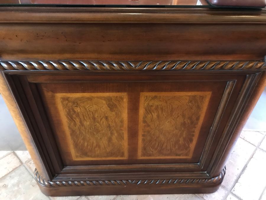 Wooden Office Furniture Set Includes Partners Desk, 6-Piece Wall Unit With Shelving And Drawers And (2) Office Armchairs On Casters - See Photos - (3) Wall Units Each 34W X 24D, Desk 60W X 33D - FRE [Photo 20]