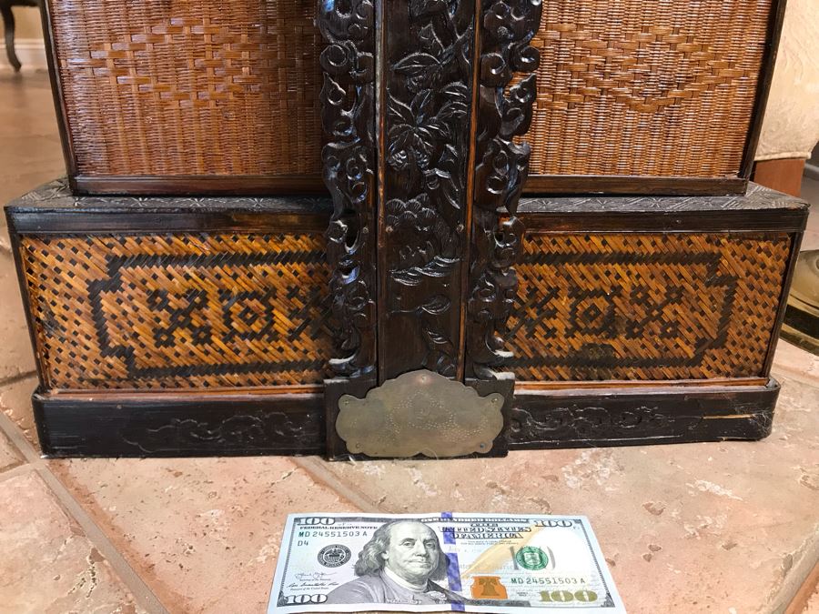 Vintage Chinese 4-Tiered Wicker Wedding Basket 17W X 15D X 28H - FRE [Photo 9]