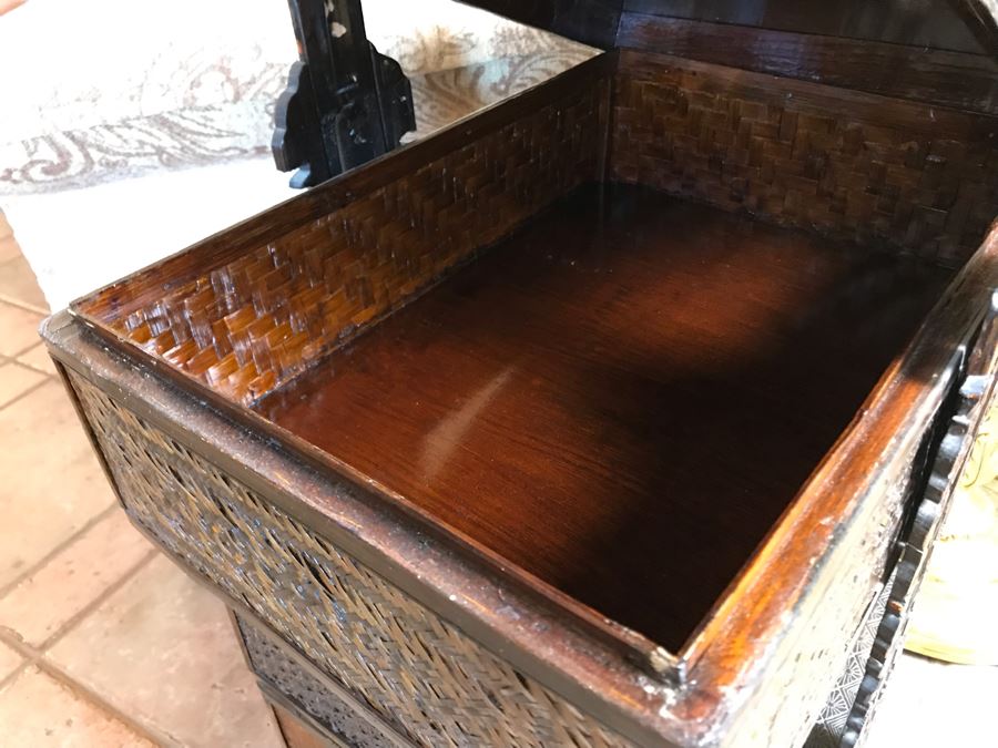 Vintage Chinese 4-Tiered Wicker Wedding Basket 17W X 15D X 28H - FRE [Photo 16]