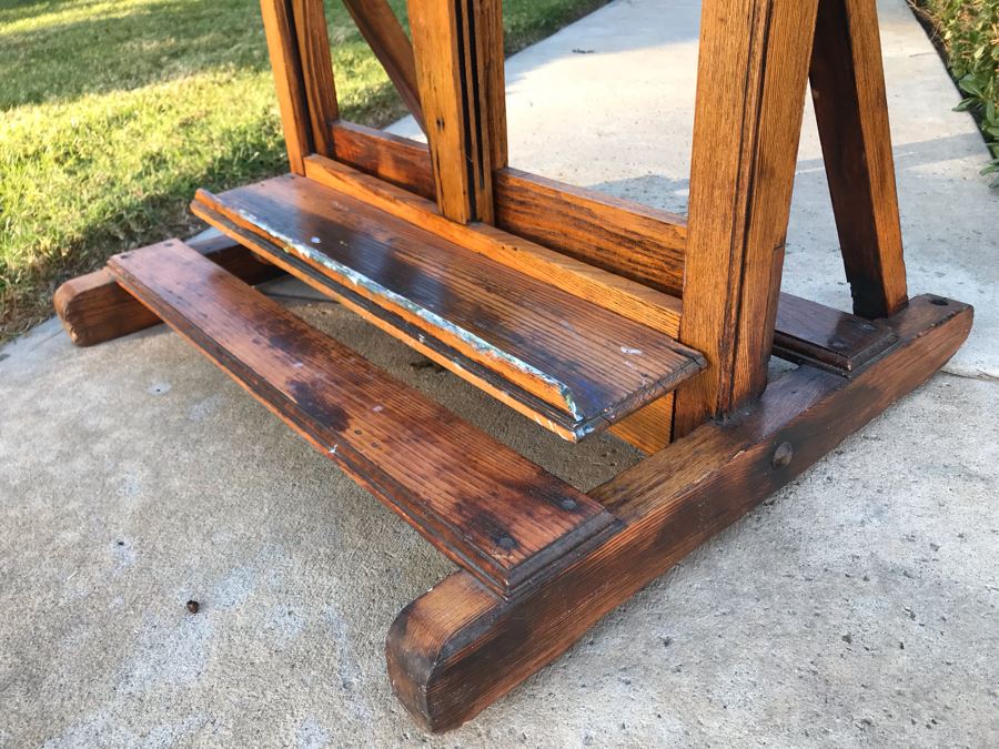 Vintage 1940s Adjustable Oak Artist Easel - FRE [Photo 4]