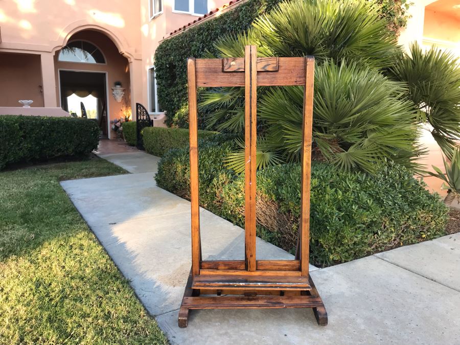 Vintage 1940s Adjustable Oak Artist Easel - FRE [Photo 3]