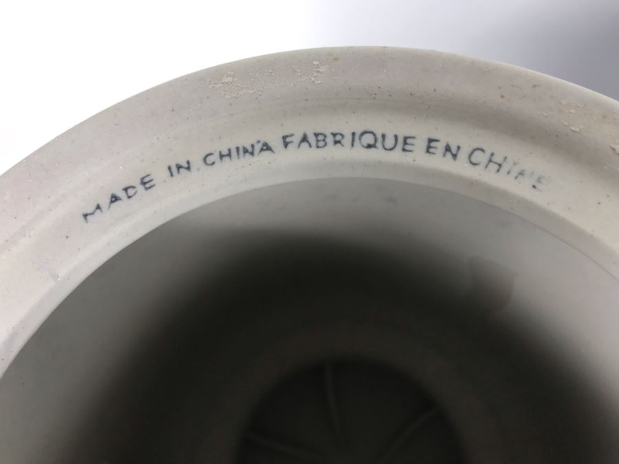 Pair Of Chinese Contemporary Blue And White Stools Pedestals 16H X 9.5W - LJE [Photo 8]