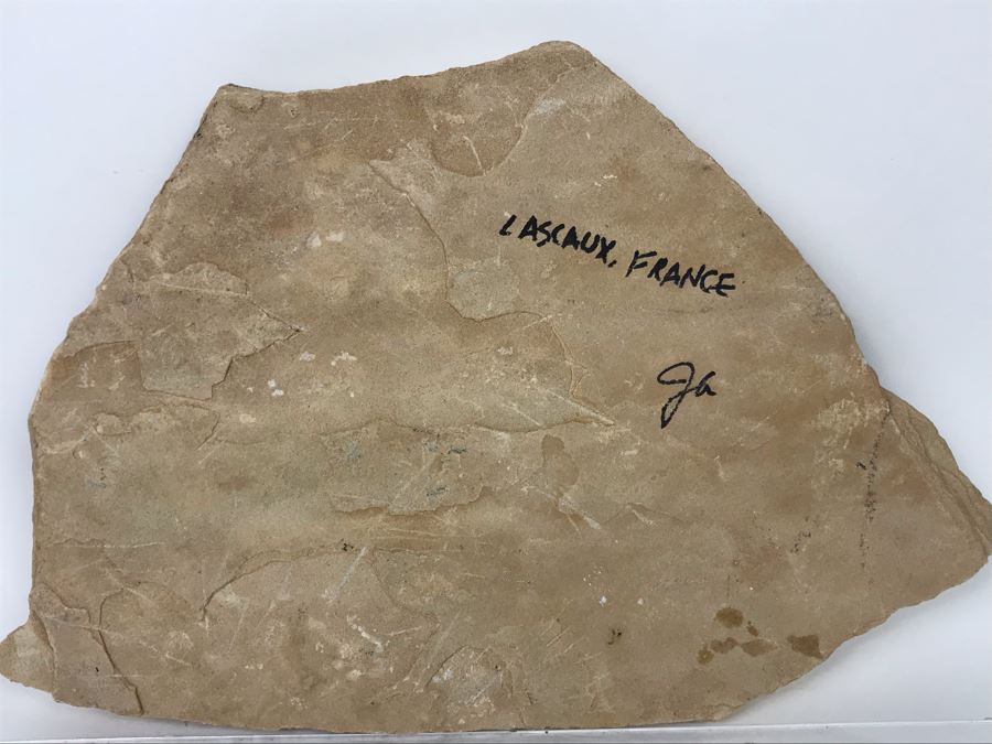 Signed Hand Painted Horse Rock From Lascaux, France Renditon Of Lascaux Cave Paintings - LJE [Photo 6]