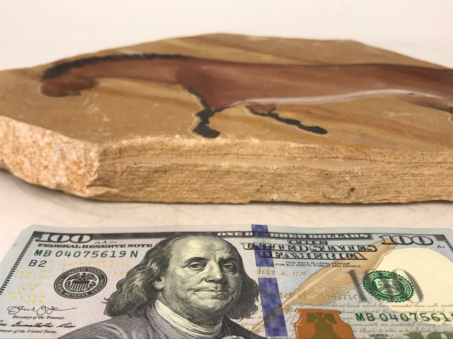 Signed Hand Painted Horse Rock From Lascaux, France Renditon Of Lascaux Cave Paintings - LJE [Photo 5]