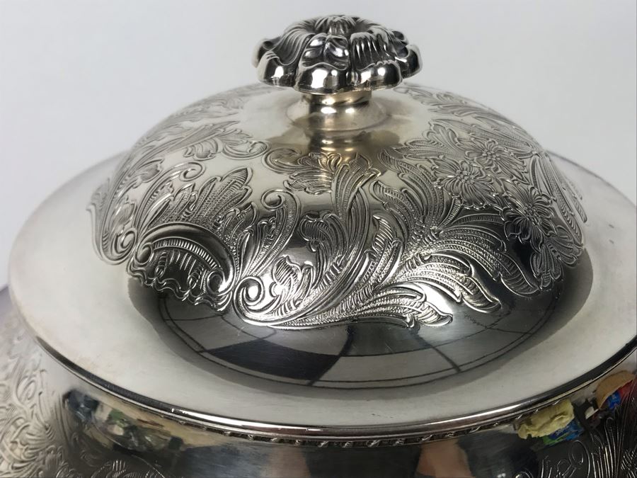 Vintage Ornate English Silverplate Hot Water Tea Urn Footed Samovar 12H - LJE [Photo 14]