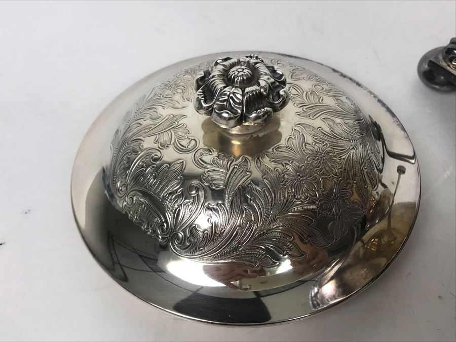 Vintage Ornate English Silverplate Hot Water Tea Urn Footed Samovar 12H - LJE [Photo 7]