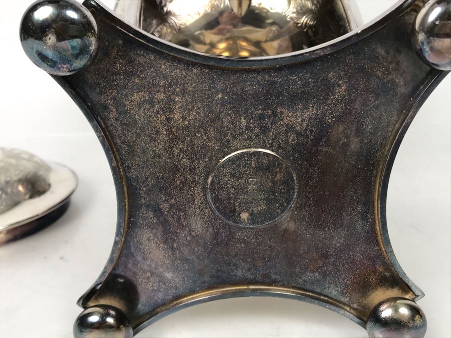 Vintage Ornate English Silverplate Hot Water Tea Urn Footed Samovar 12H - LJE [Photo 9]