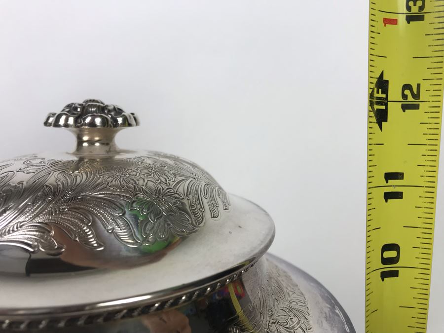 Vintage Ornate English Silverplate Hot Water Tea Urn Footed Samovar 12H - LJE [Photo 15]
