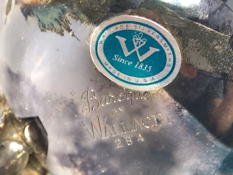 Like New 4-Piece Baroque Tea And Coffee Service By Wallace Silversmiths Silverplate - LJE [Photo 15]