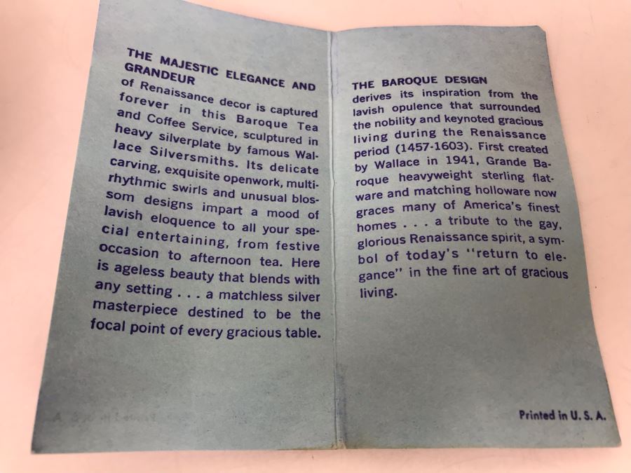 Like New 4-Piece Baroque Tea And Coffee Service By Wallace Silversmiths Silverplate - LJE [Photo 7]