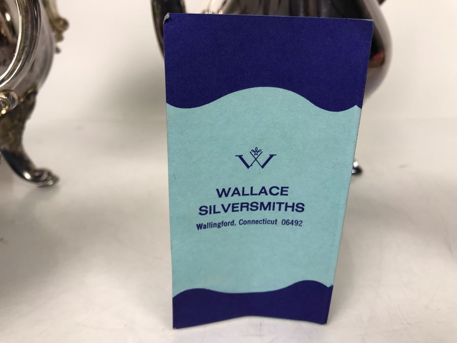 Like New 4-Piece Baroque Tea And Coffee Service By Wallace Silversmiths Silverplate - LJE [Photo 8]