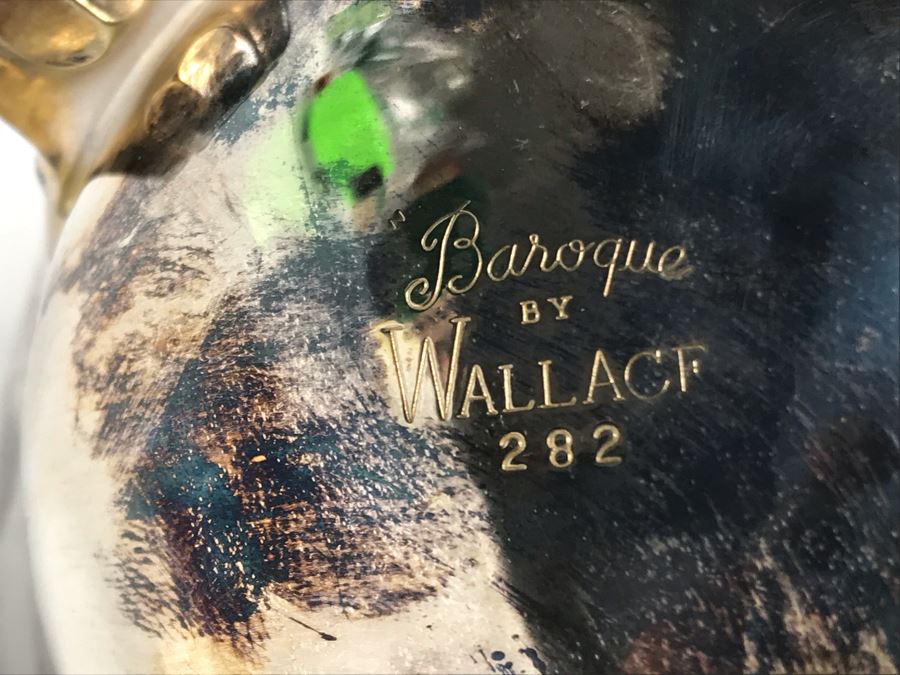 Like New 4-Piece Baroque Tea And Coffee Service By Wallace Silversmiths Silverplate - LJE [Photo 14]